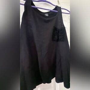 Justice Black Tank Top with Lace Pocket